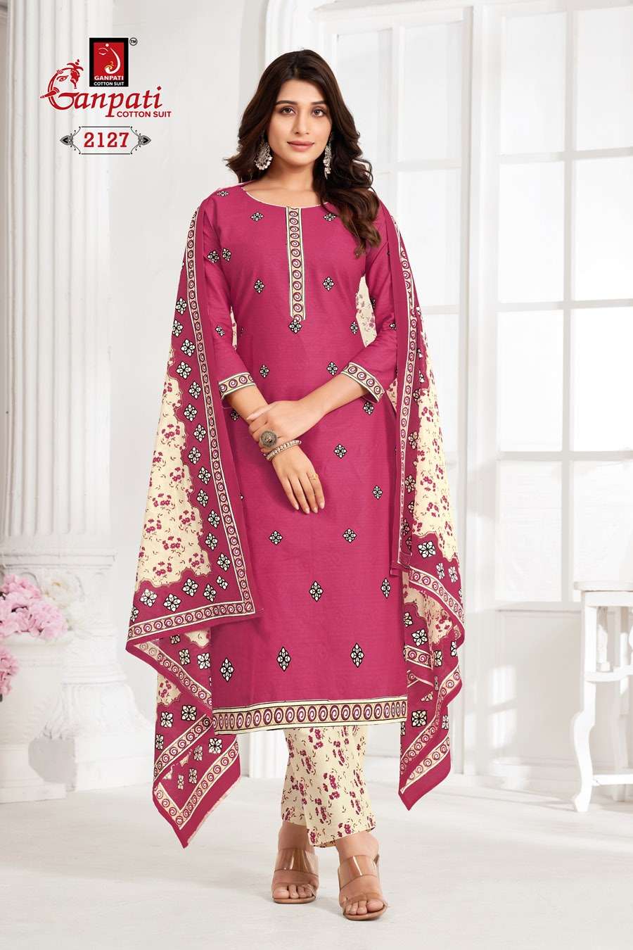 GANPATI JIGHYASHA VOL 21 PANT STYLE REGULAR WEAR COTTON SUIT