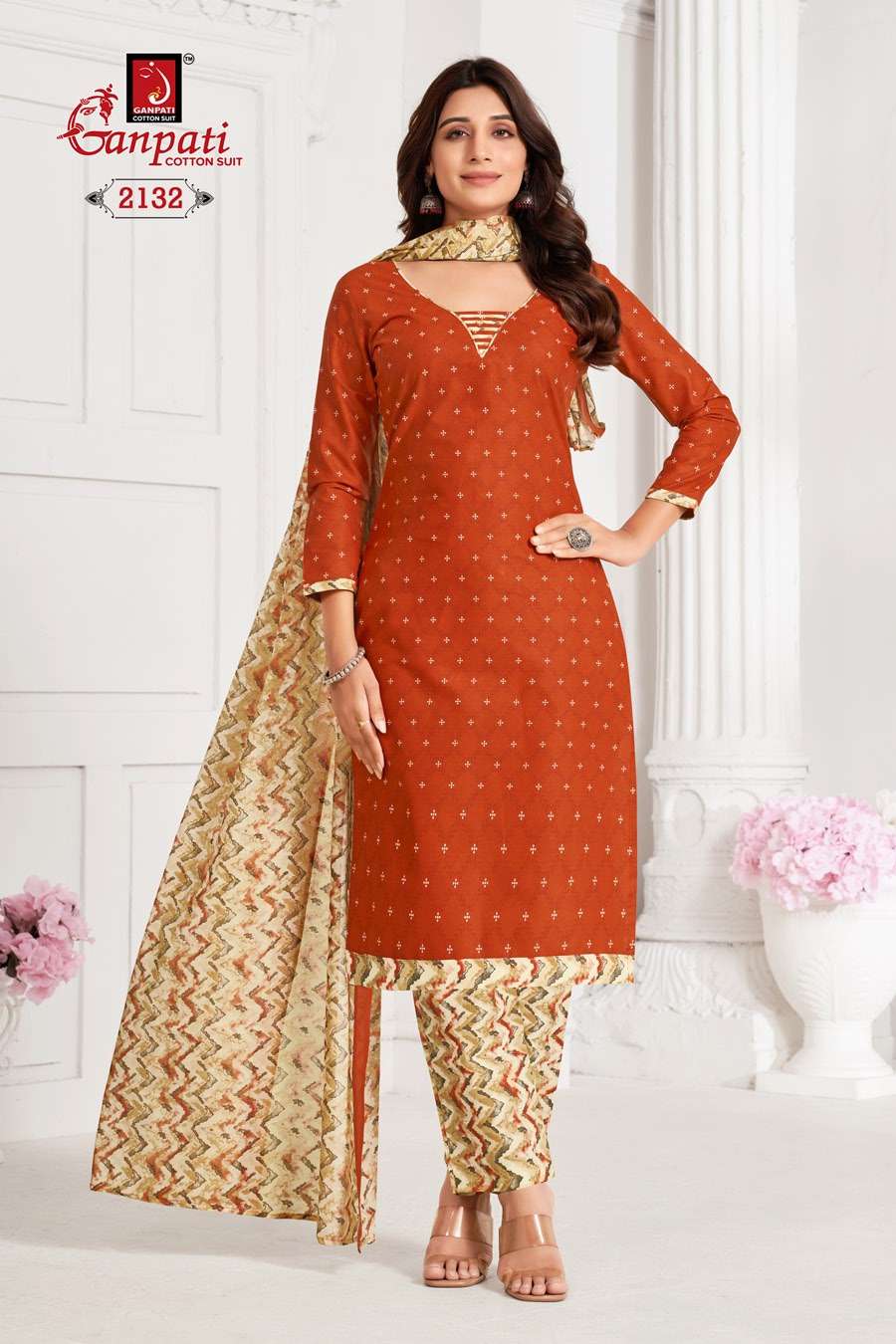 GANPATI JIGHYASHA VOL 21 PANT STYLE REGULAR WEAR COTTON SUIT