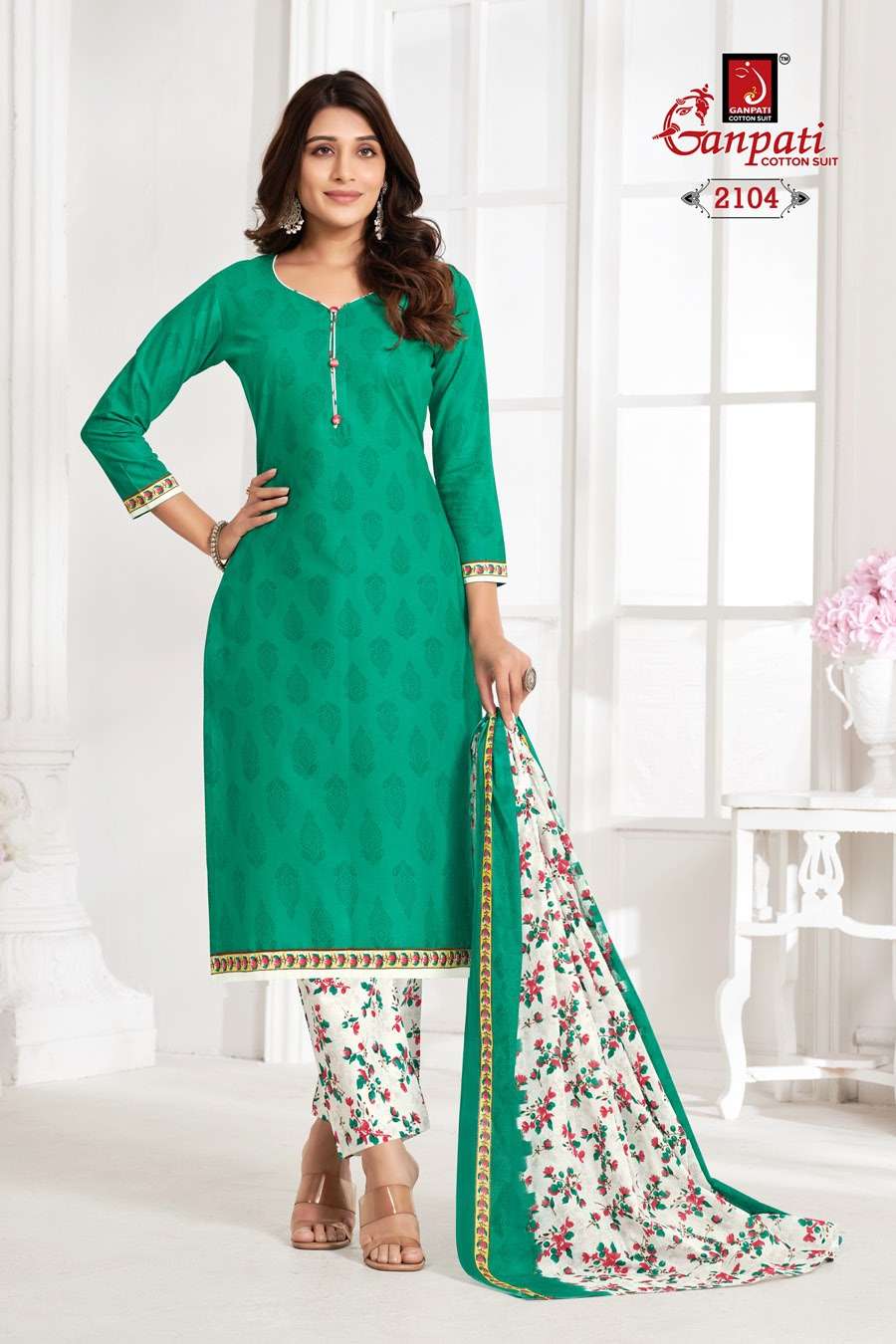 GANPATI JIGHYASHA VOL 21 PANT STYLE REGULAR WEAR COTTON SUIT