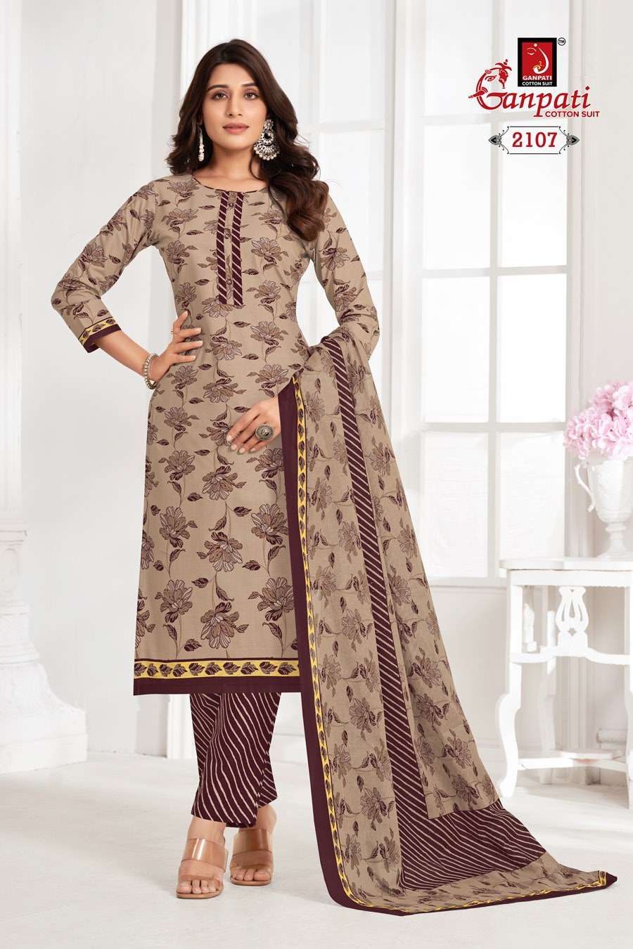 GANPATI JIGHYASHA VOL 21 PANT STYLE REGULAR WEAR COTTON SUIT