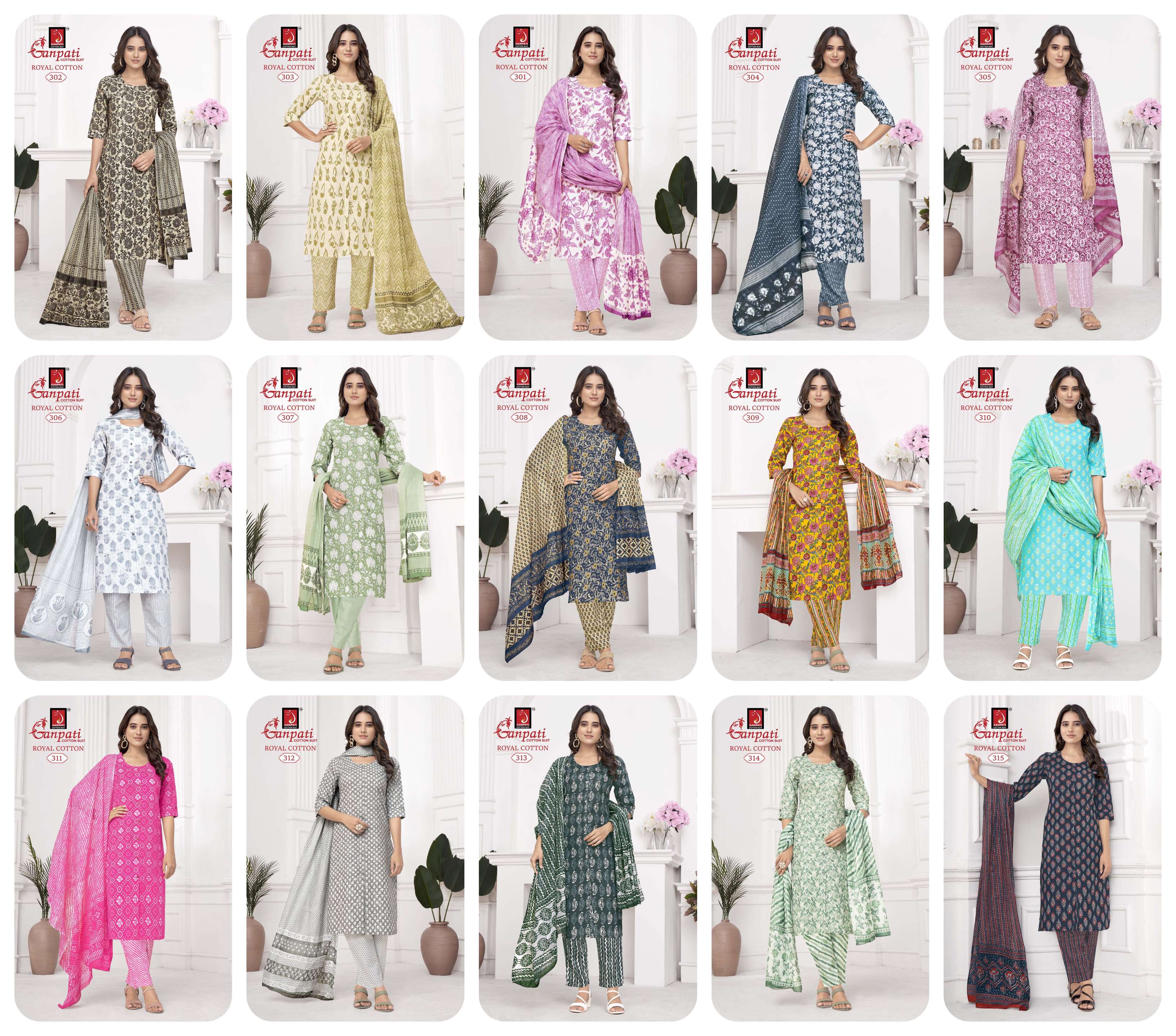 GANPATI ROYAL COTTON VOL 3 KURTI COMBO SET 