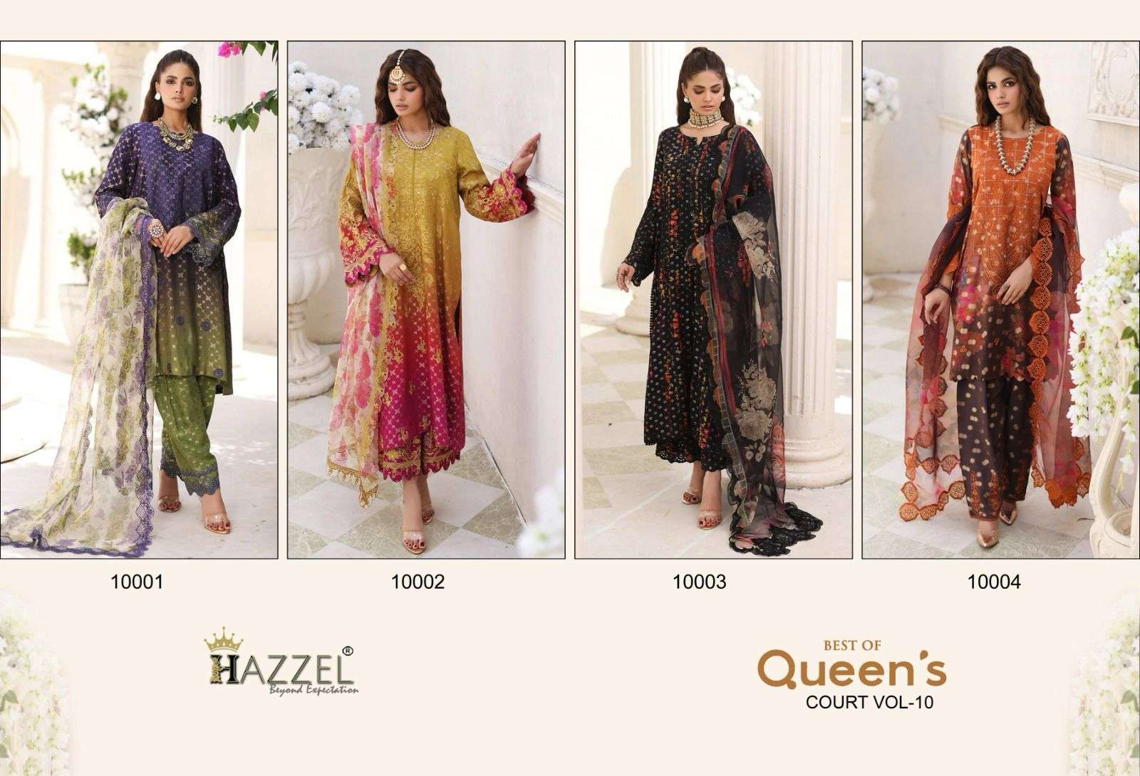HAZZEL BEST OF QUEENS COURT VOL 10 COTTON SALWAR KAMEEZ 