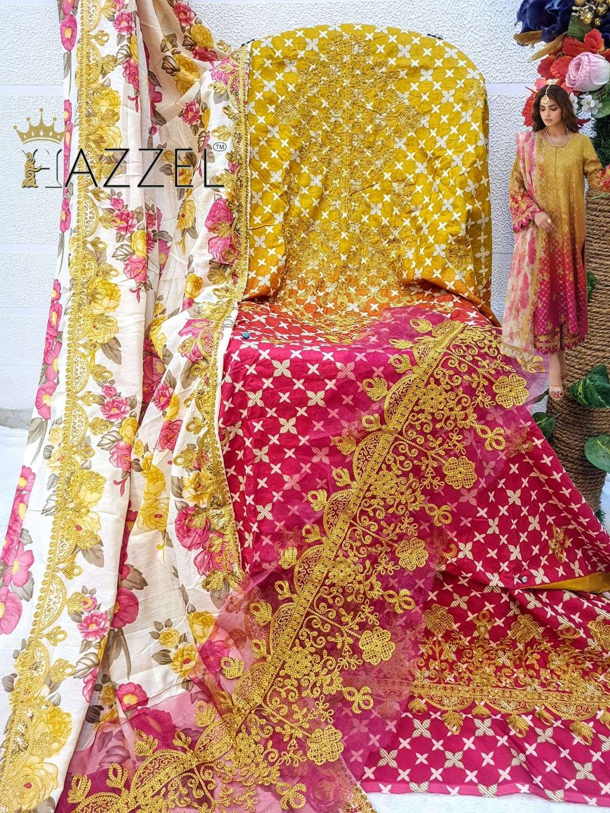 HAZZEL BEST OF QUEENS COURT VOL 10 COTTON SALWAR KAMEEZ 