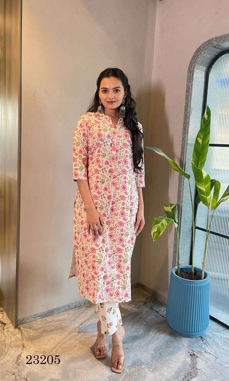INDIRA 23205 COTTON PRINT KURTI WITH BOTTOM SET 