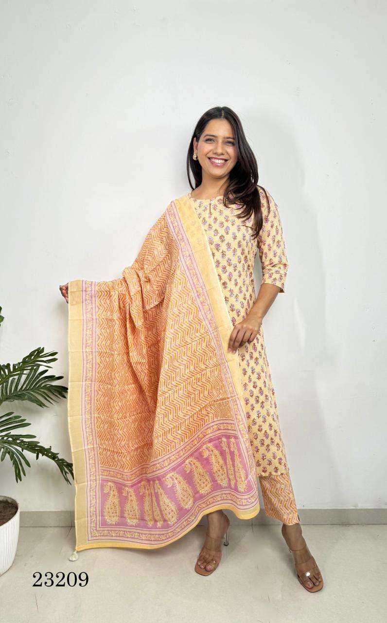INDIRA 23209 COTTON PRINT KURTI COMBO SET 