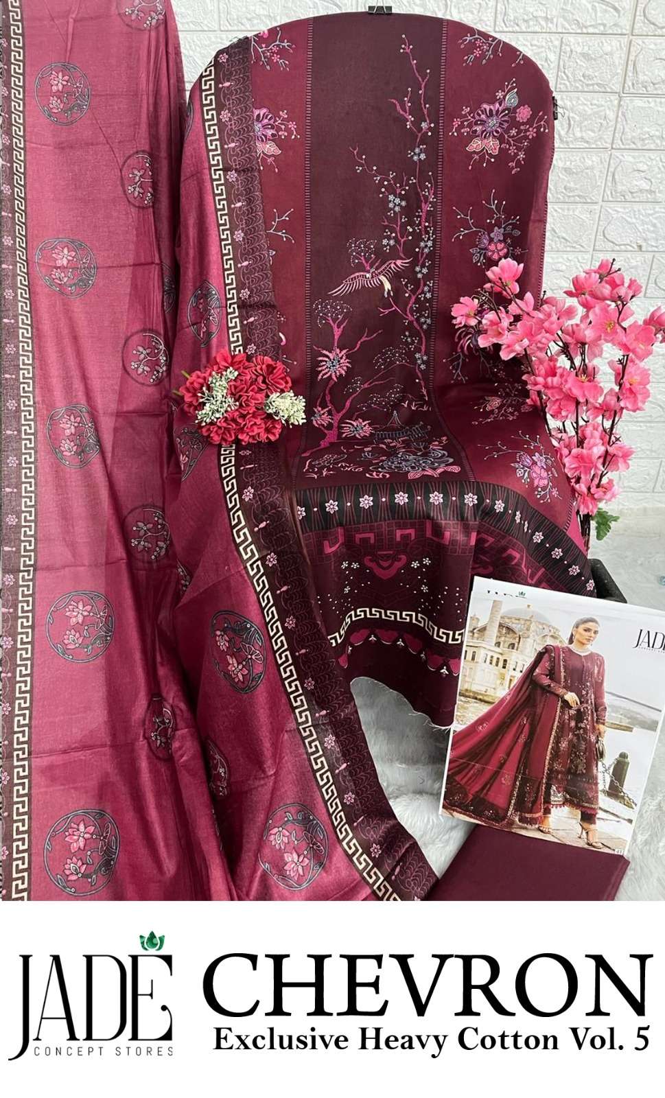 JADE CHEVRON EXCLUSIVE HEAVY COTTON VOL 5 LAWN COTTON SUIT