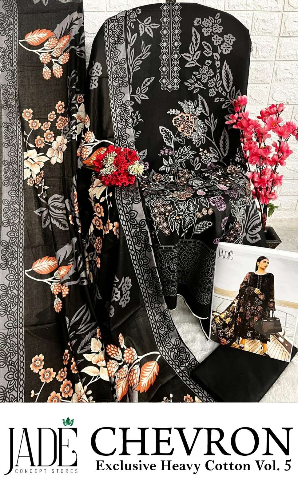 JADE CHEVRON EXCLUSIVE HEAVY COTTON VOL 5 LAWN COTTON SUIT