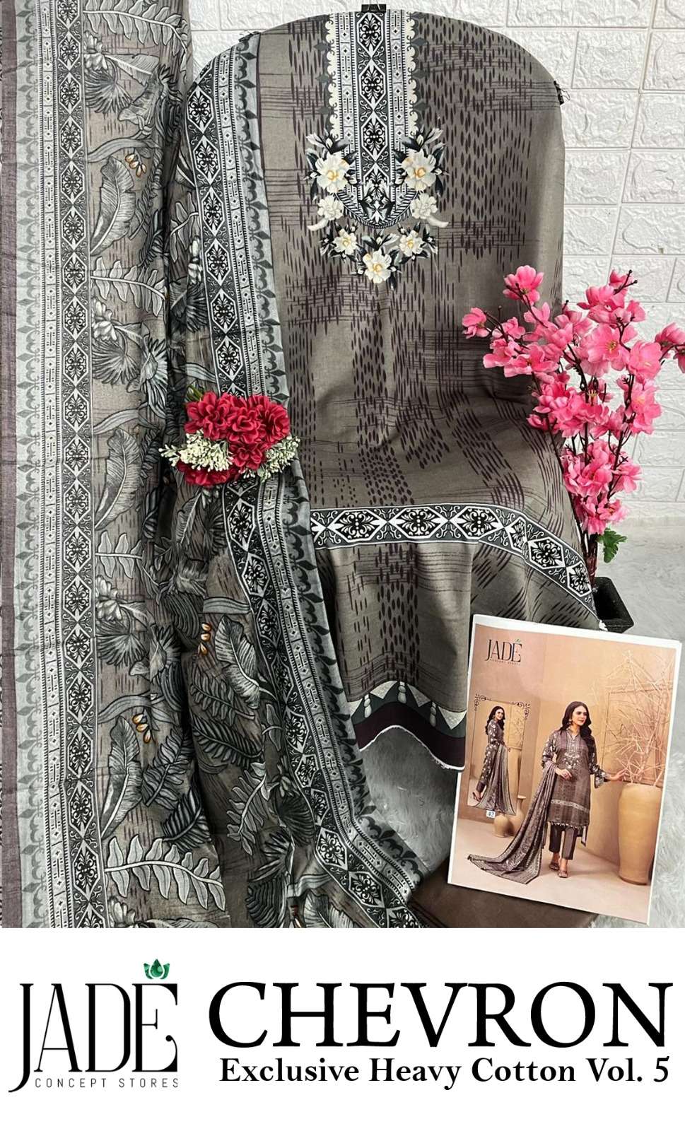 JADE CHEVRON EXCLUSIVE HEAVY COTTON VOL 5 LAWN COTTON SUIT