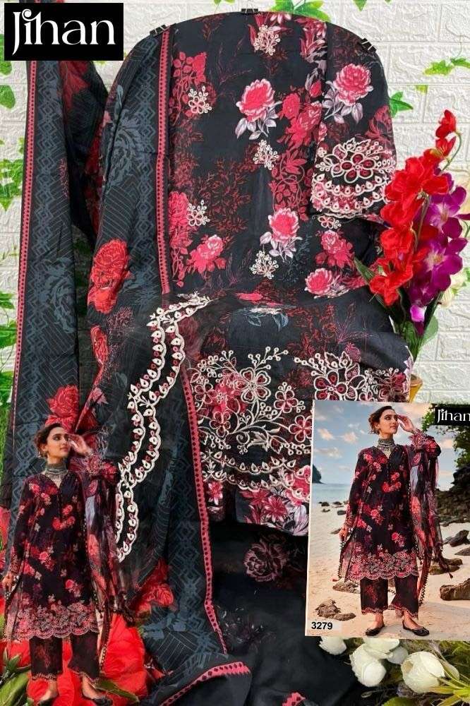 JIHAN D NO 3279 COTTON FANCY SALWAR KAMEEZ 