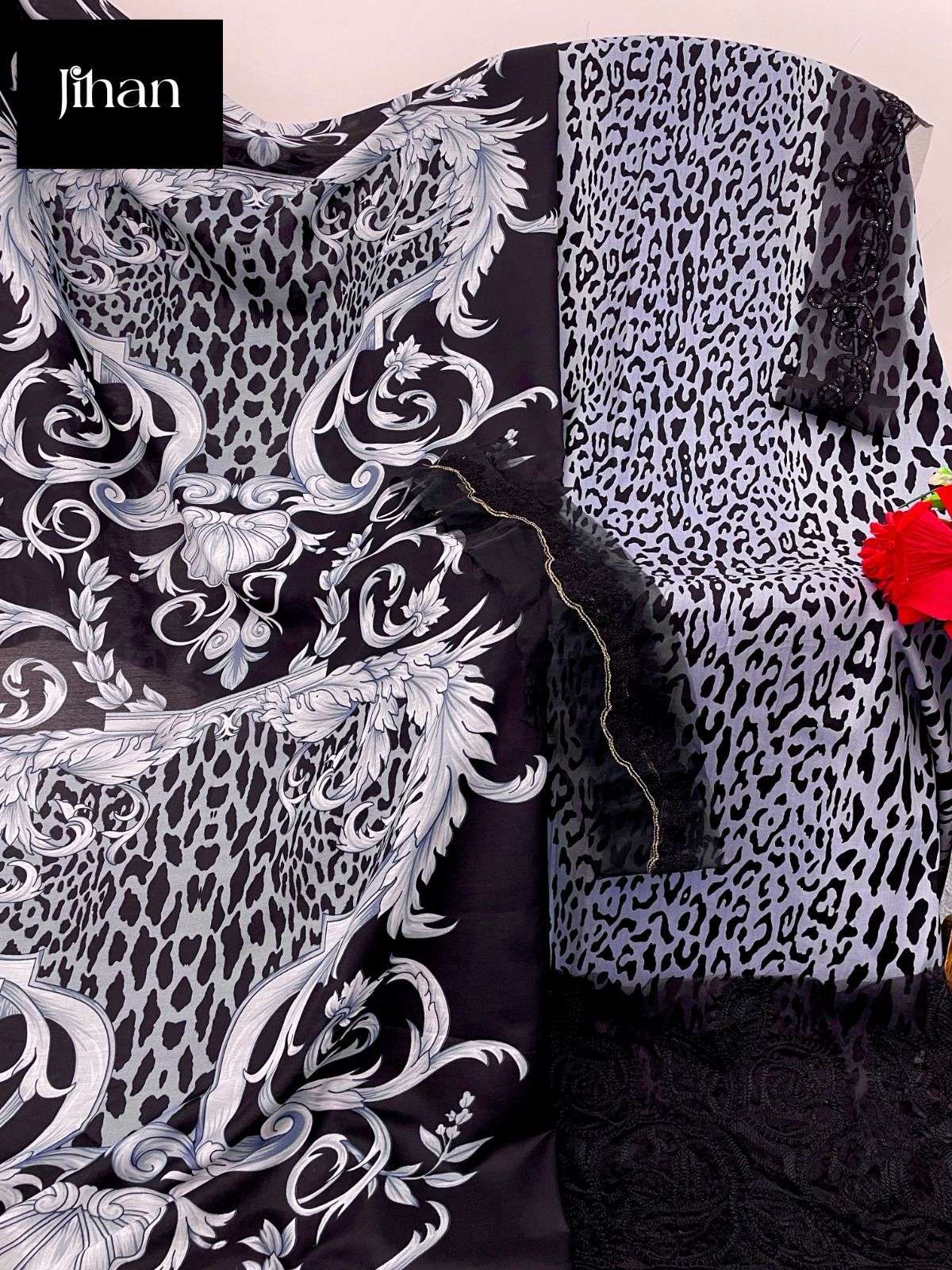 JIHAN D NO 3453 COTTON PATCH EMBROIDERY WORK SUIT