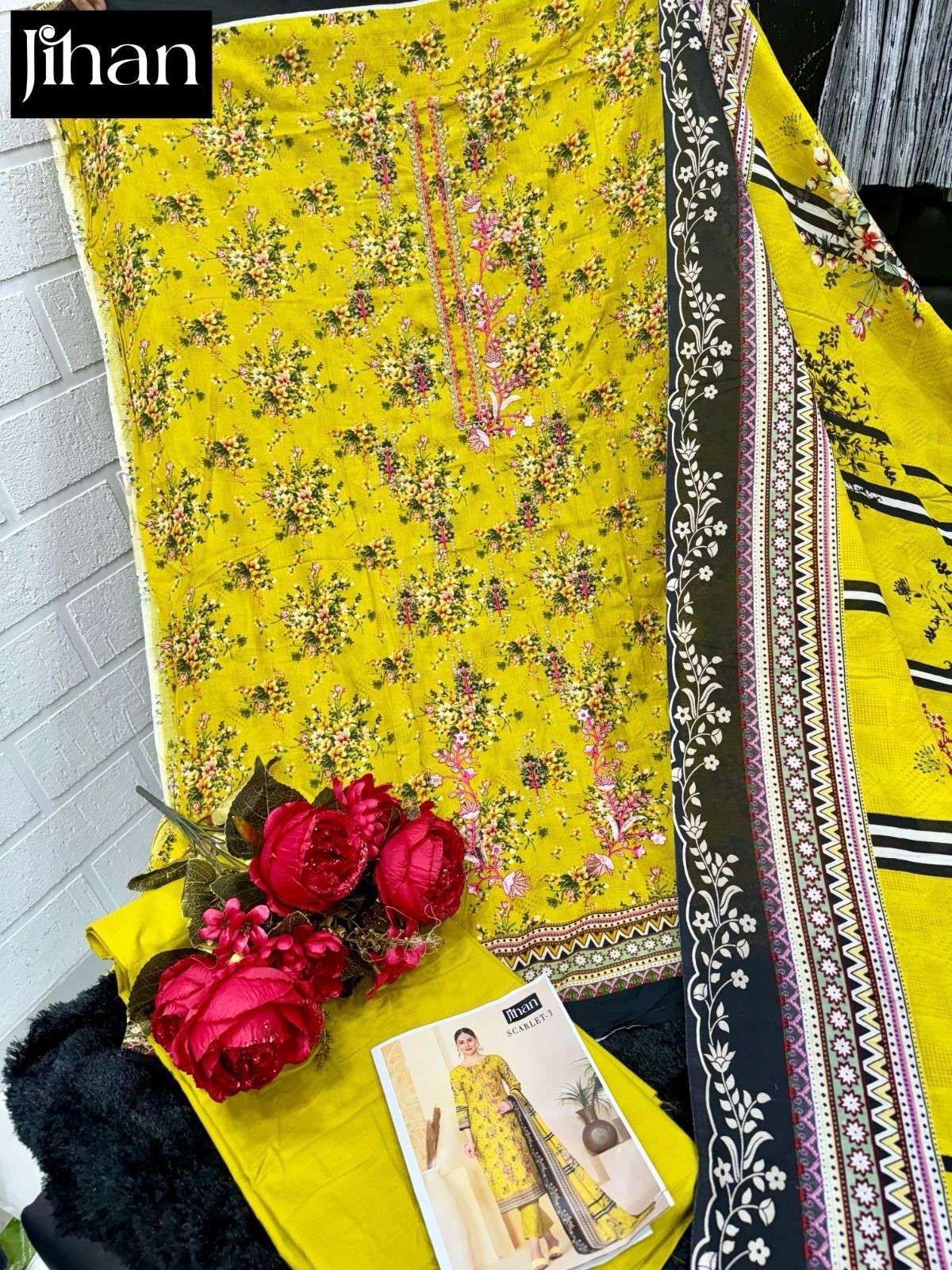 JIHAN SCARLET VOL 3 LAWN COTTON SALWAR SUIT