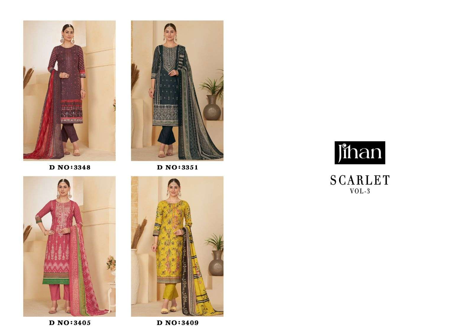 JIHAN SCARLET VOL 3 LAWN COTTON SALWAR SUIT