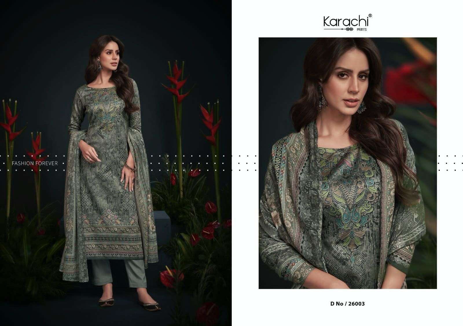KARACHI PRINTS JHILMIL JAM SATIN SALWAR SUIT