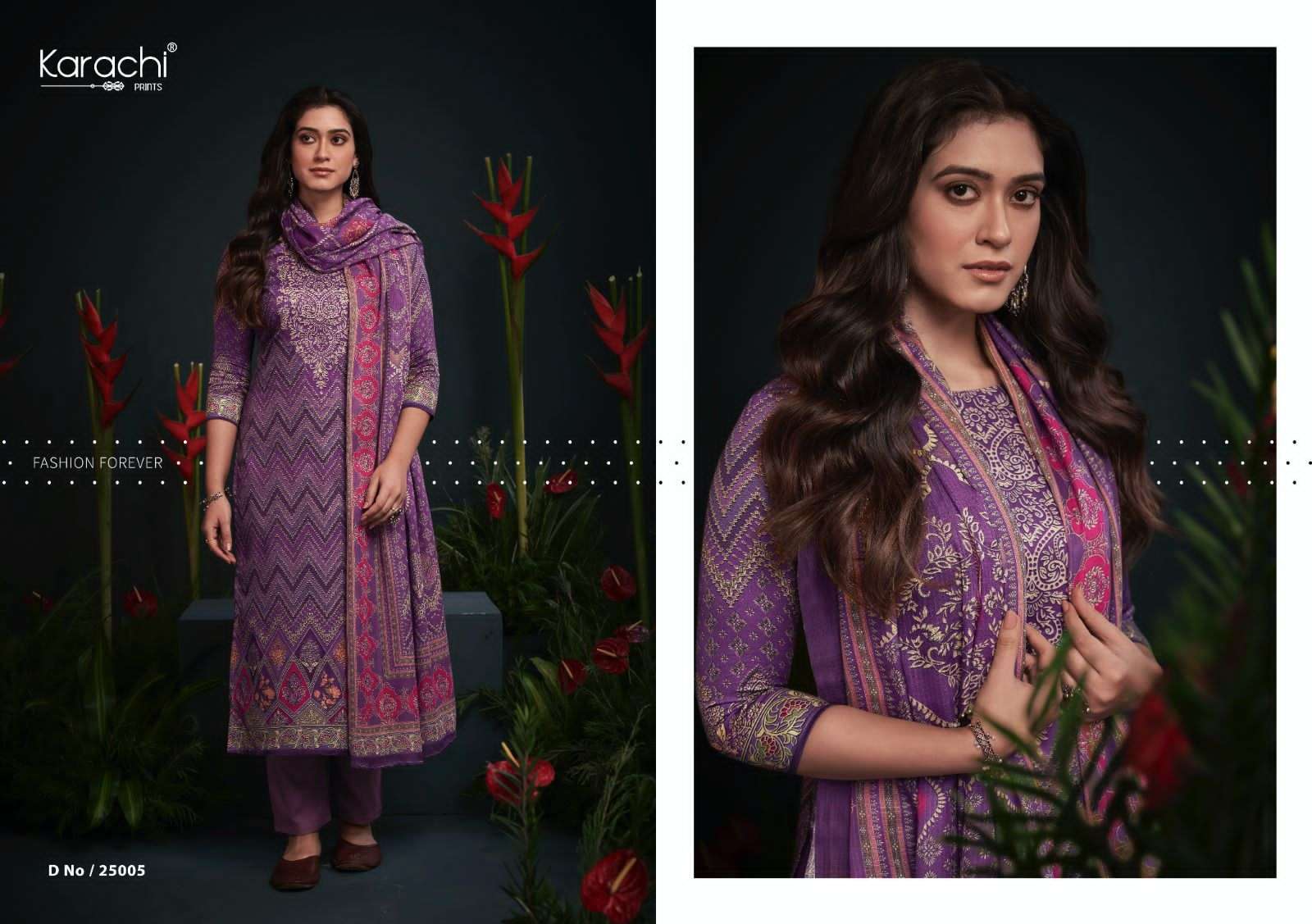 KARACHI PRINTS JHILMIL JAM SATIN SALWAR SUIT