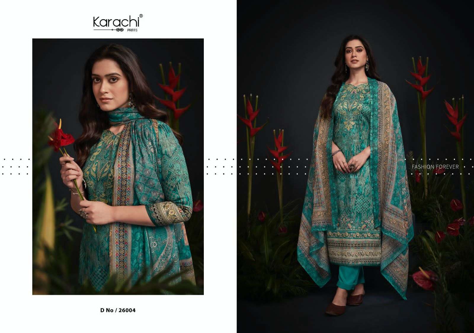 KARACHI PRINTS JHILMIL JAM SATIN SALWAR SUIT