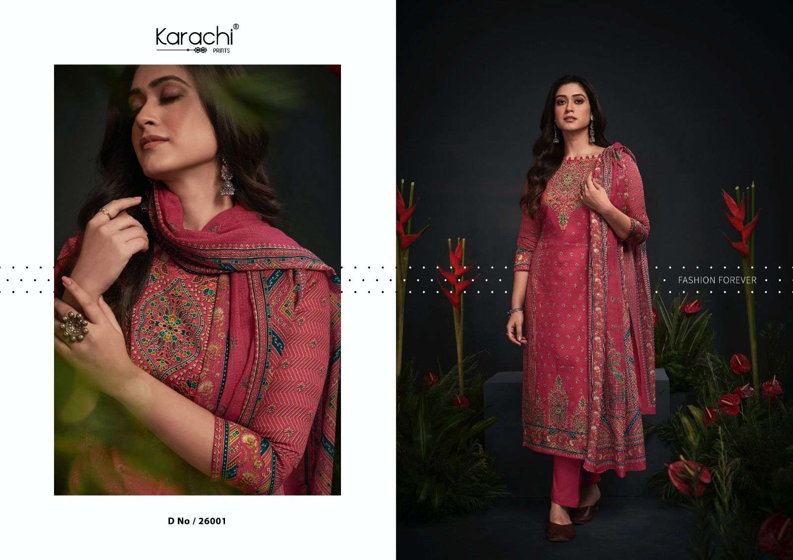 KARACHI PRINTS JHILMIL JAM SATIN SALWAR SUIT