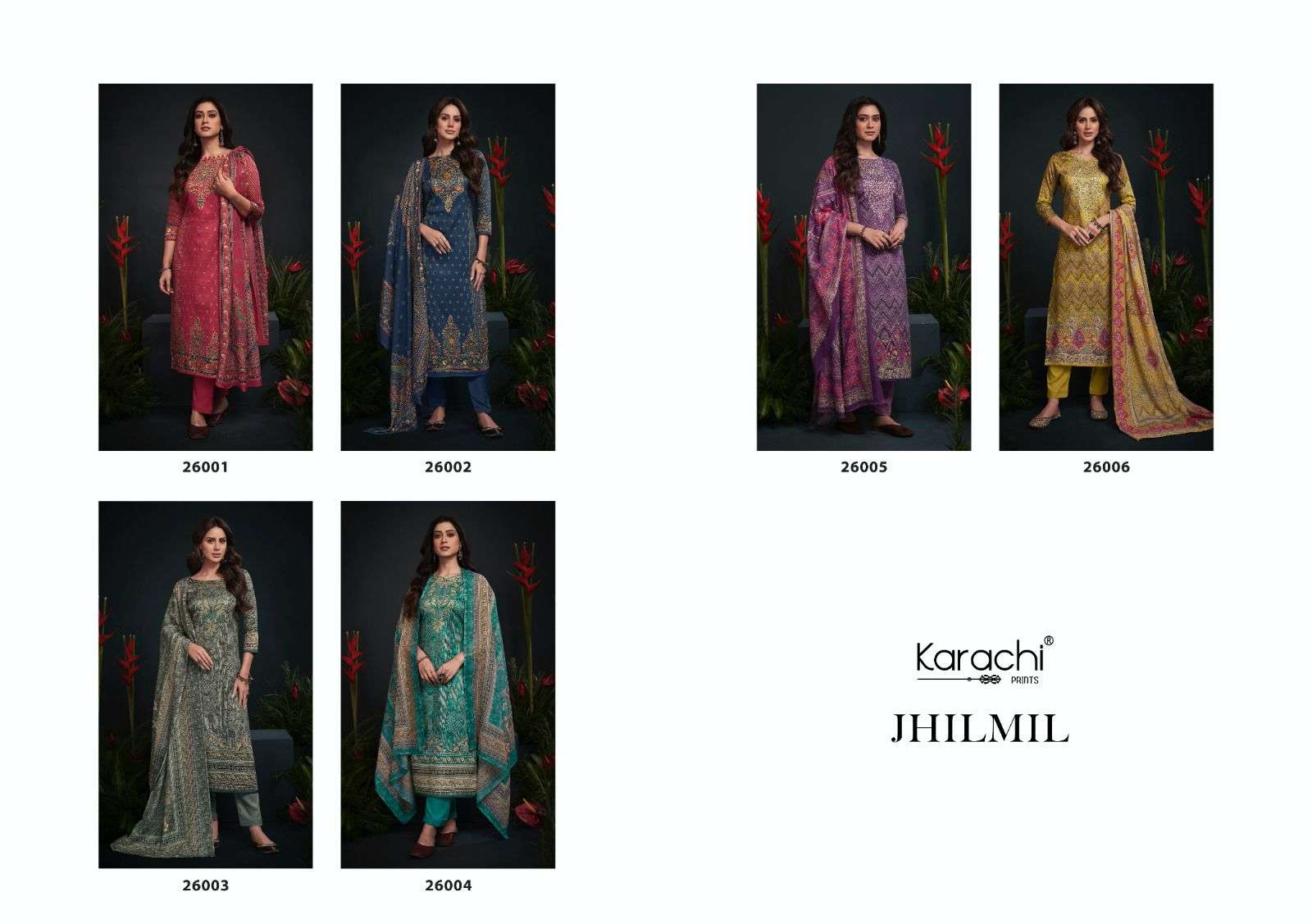 KARACHI PRINTS JHILMIL JAM SATIN SALWAR SUIT