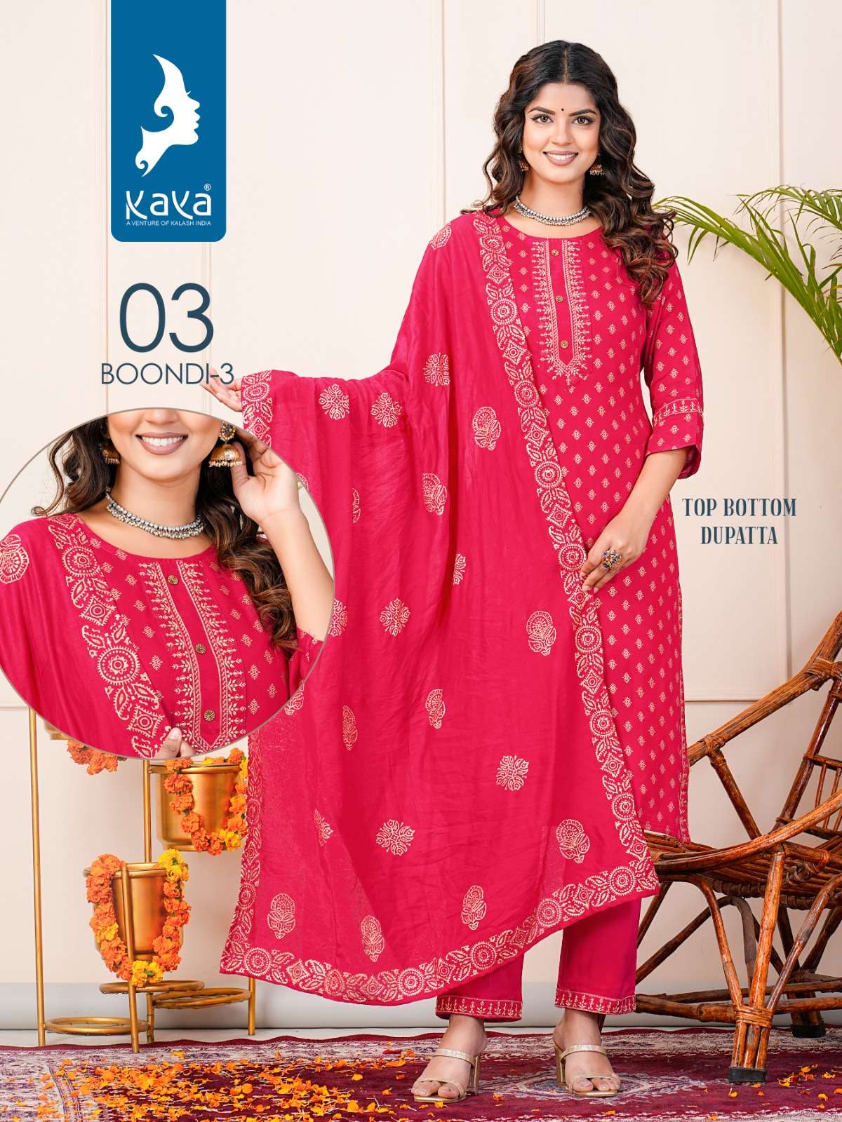  KAYA BOONDI VOL 3 RAYON DESIGNER KURTI COMBO SET 