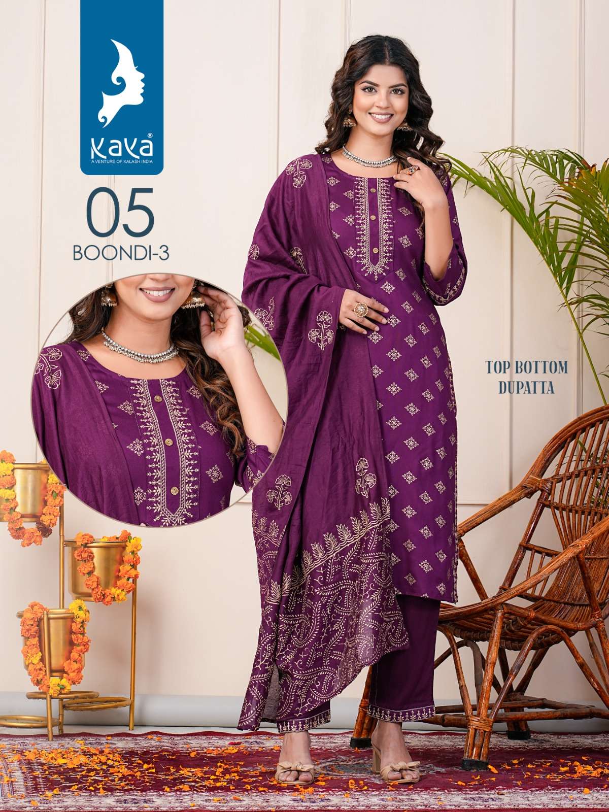  KAYA BOONDI VOL 3 RAYON DESIGNER KURTI COMBO SET 