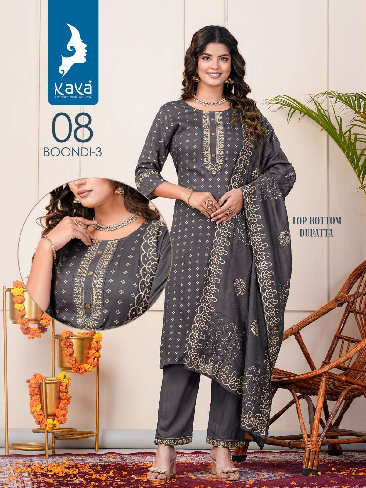  KAYA BOONDI VOL 3 RAYON DESIGNER KURTI COMBO SET 