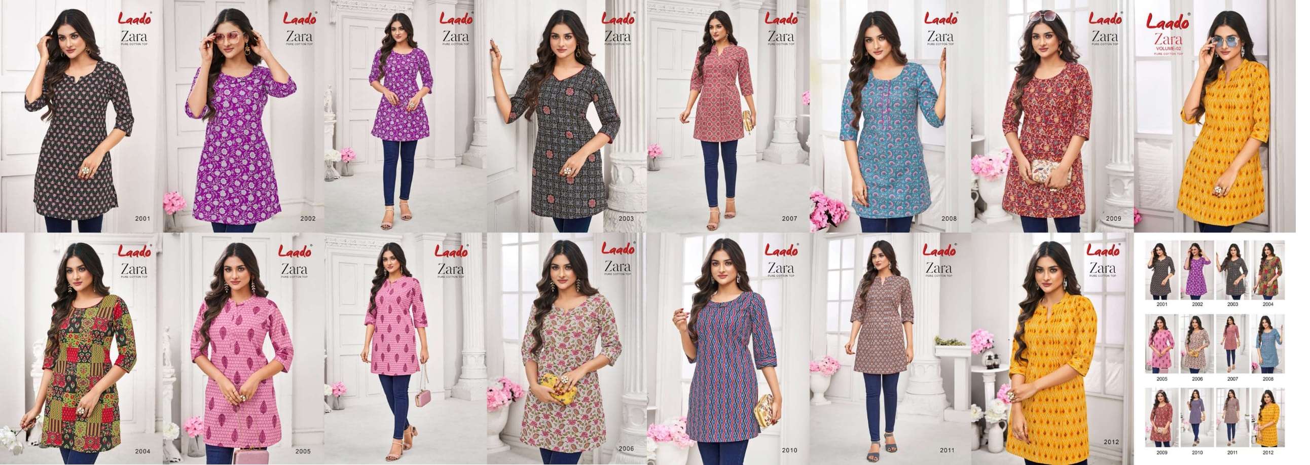 LAADO ZARA VOL 2 COTTON SHORT KURTI 