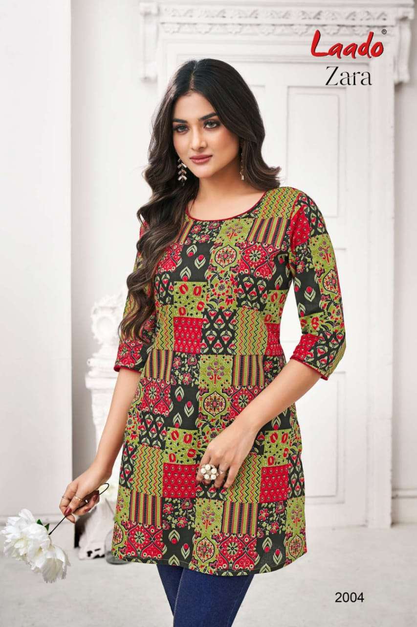 LAADO ZARA VOL 2 COTTON SHORT KURTI 
