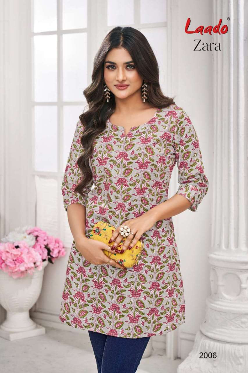 LAADO ZARA VOL 2 COTTON SHORT KURTI 