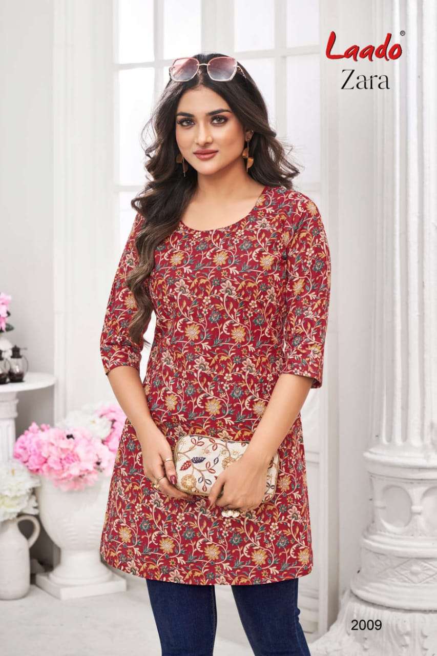 LAADO ZARA VOL 2 COTTON SHORT KURTI 