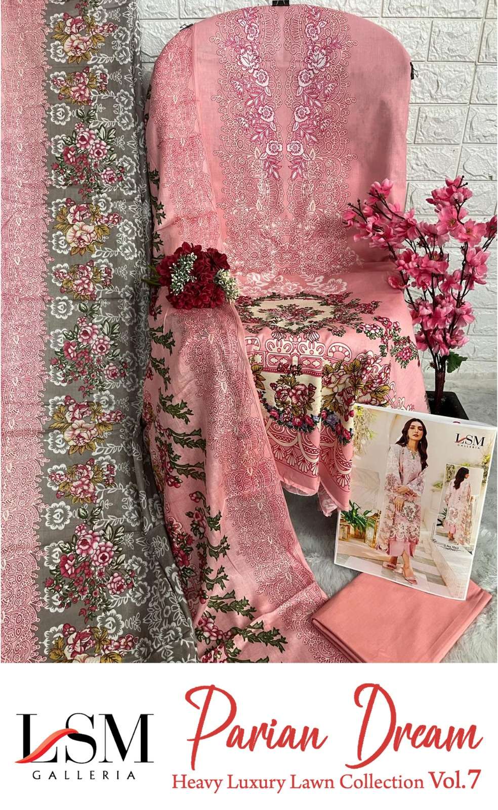 LSM GALLERIA PARIAN DREAM VOL 7 LAWN COTTON SALWAR SUIT