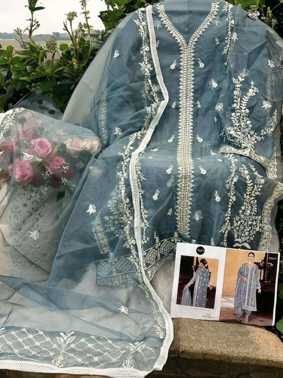 MEHBOOB TEX D NO 1242 ORGANZA BEAUTIFUL DESIGNER SUIT