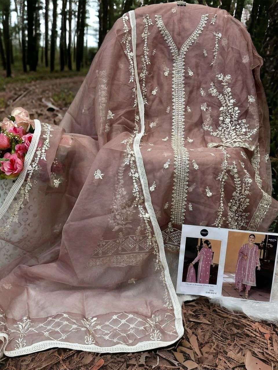 MEHBOOB TEX D NO 1242 ORGANZA BEAUTIFUL DESIGNER SUIT