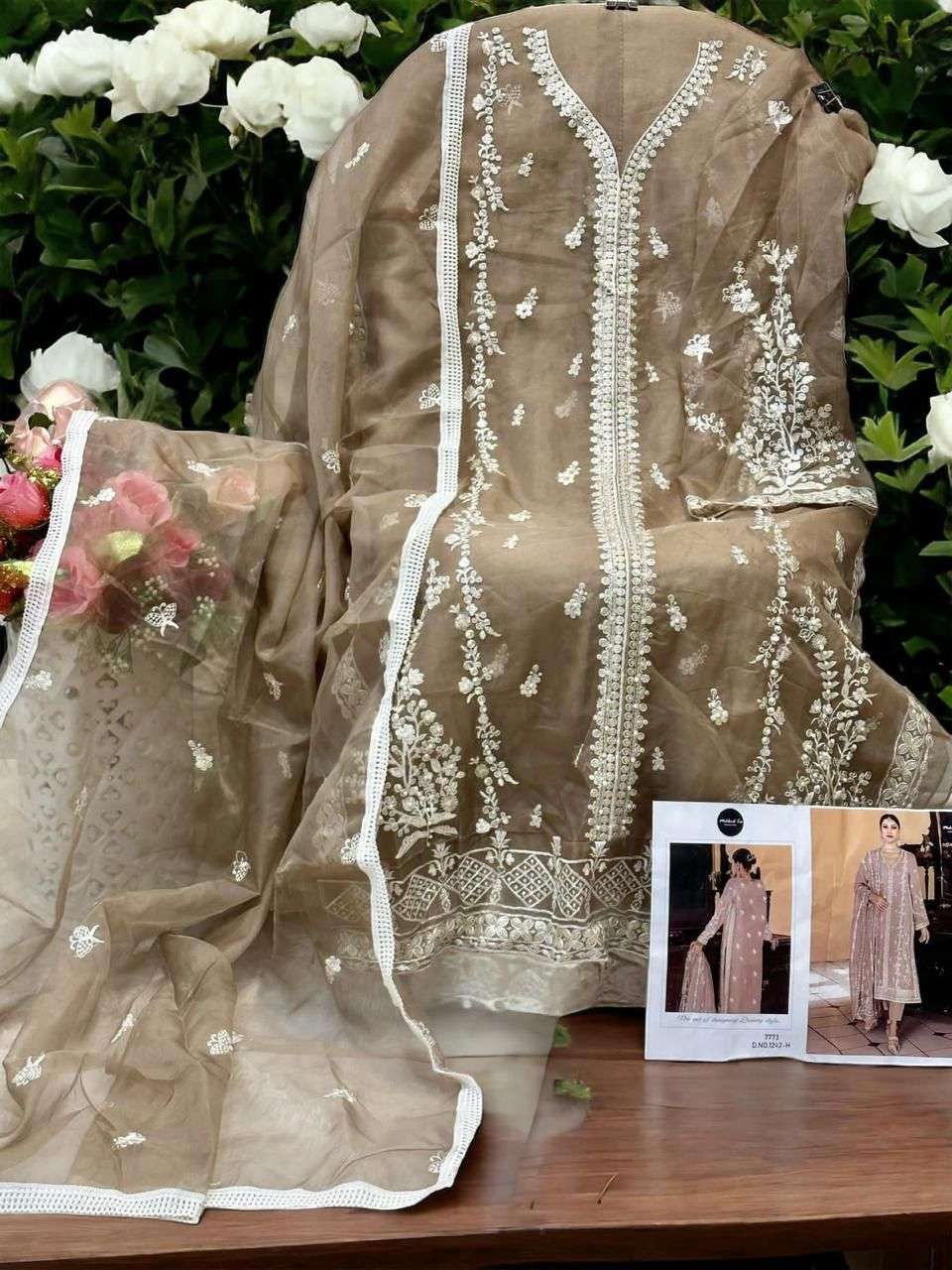 MEHBOOB TEX D NO 1242 ORGANZA BEAUTIFUL DESIGNER SUIT