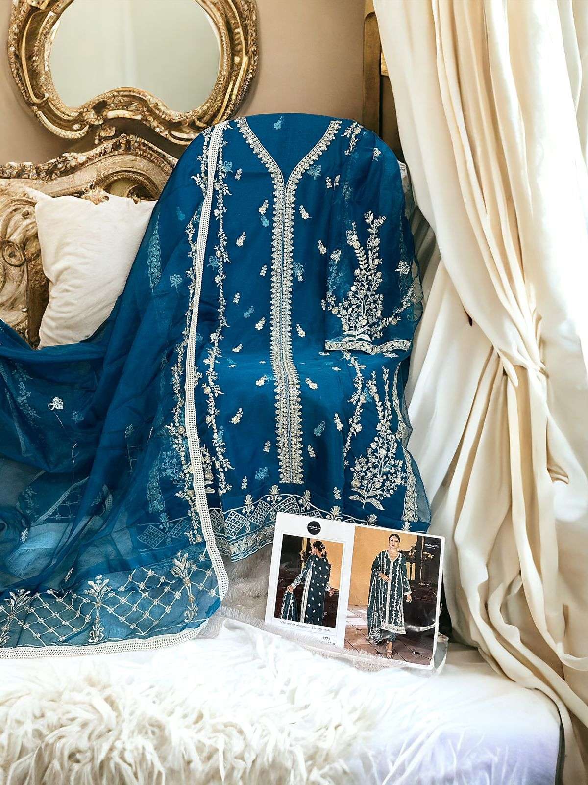 MEHBOOB TEX D NO 1242 ORGANZA BEAUTIFUL DESIGNER SUIT