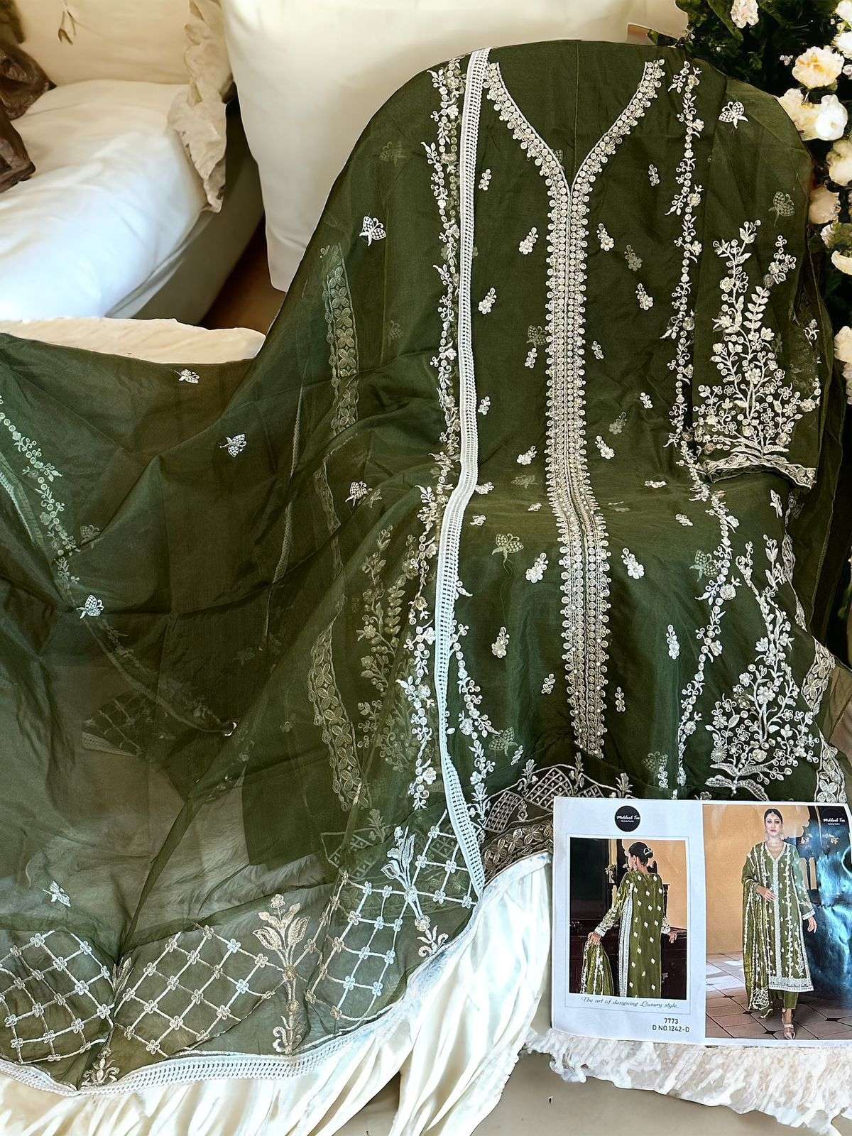 MEHBOOB TEX D NO 1242 ORGANZA BEAUTIFUL DESIGNER SUIT