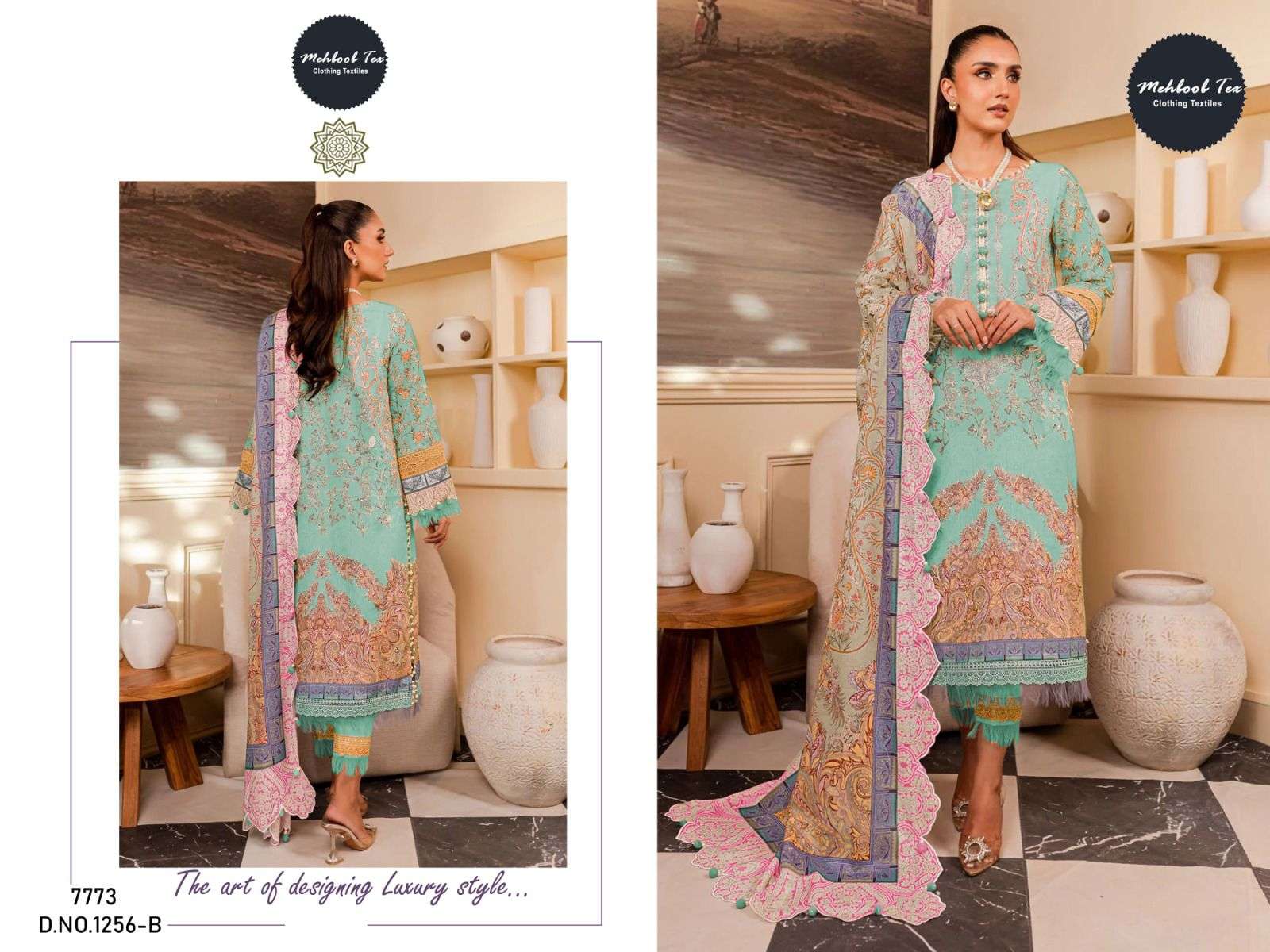 MEHBOOB TEX D NO 1256 B AND 1257 D COTTON SALWAR KAMEEZ 