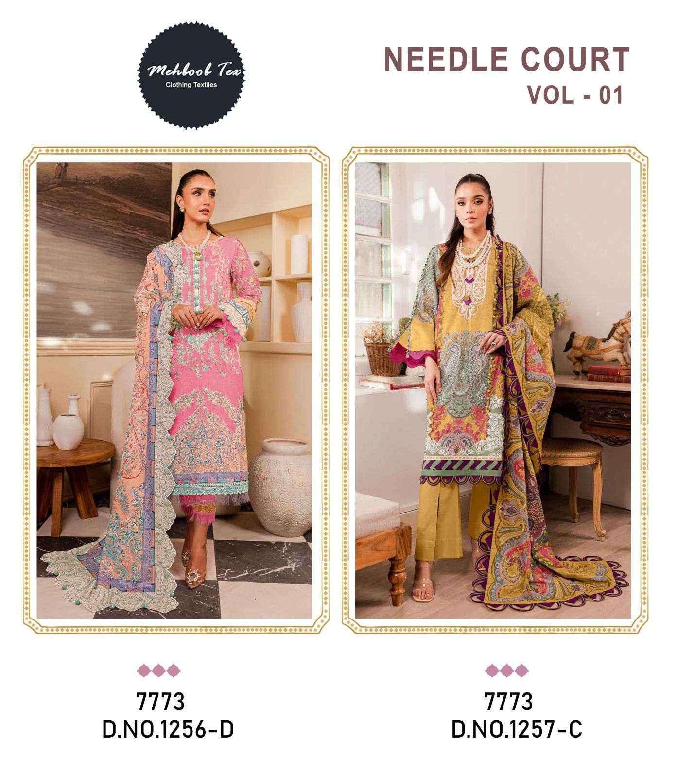MEHBOOB TEX NEEDLE COURT VOL 1 COTTON SALWAR KAMEEZ 