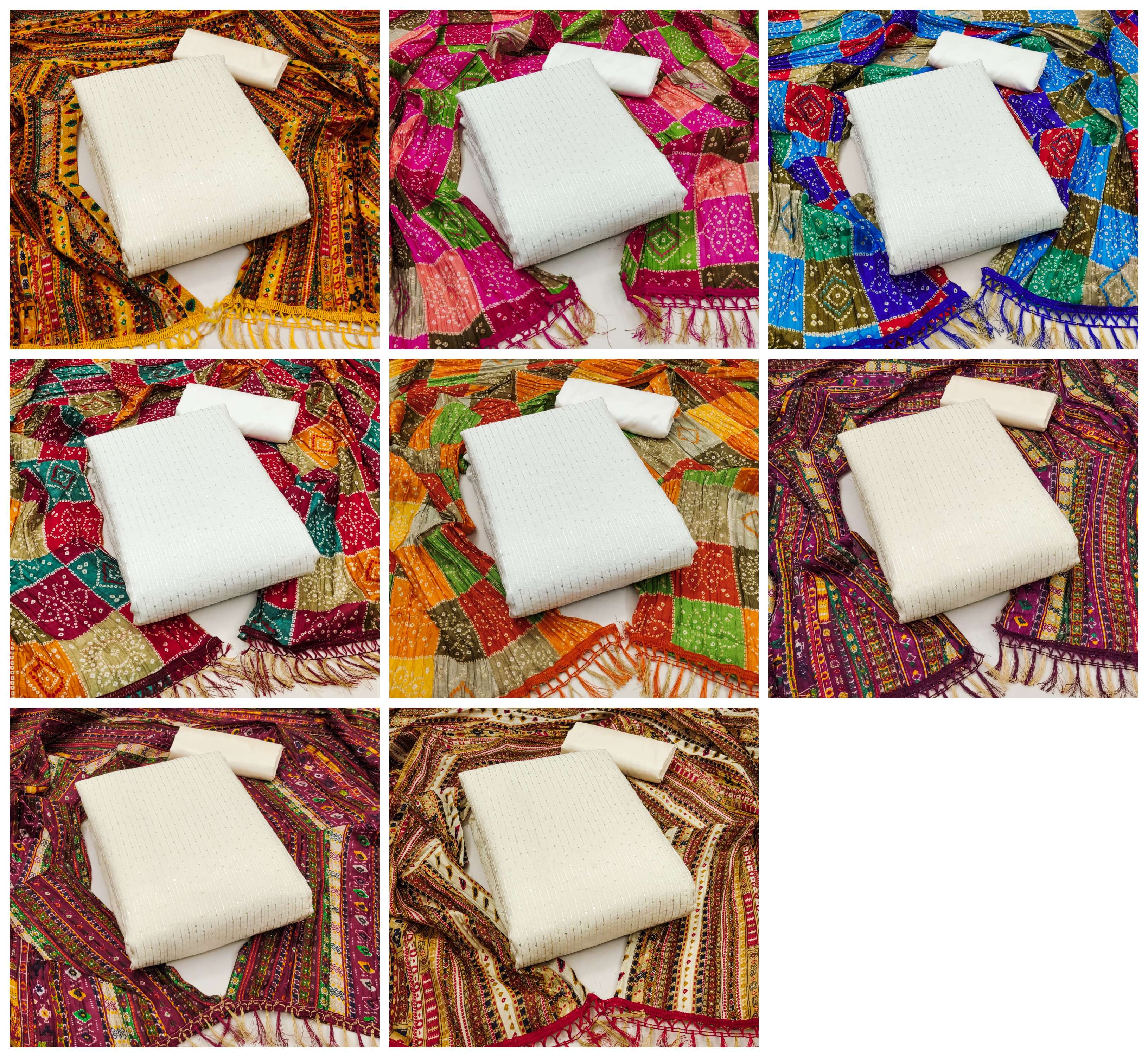 MF DRESS MATERIAL CHANDERI SILK SUIT