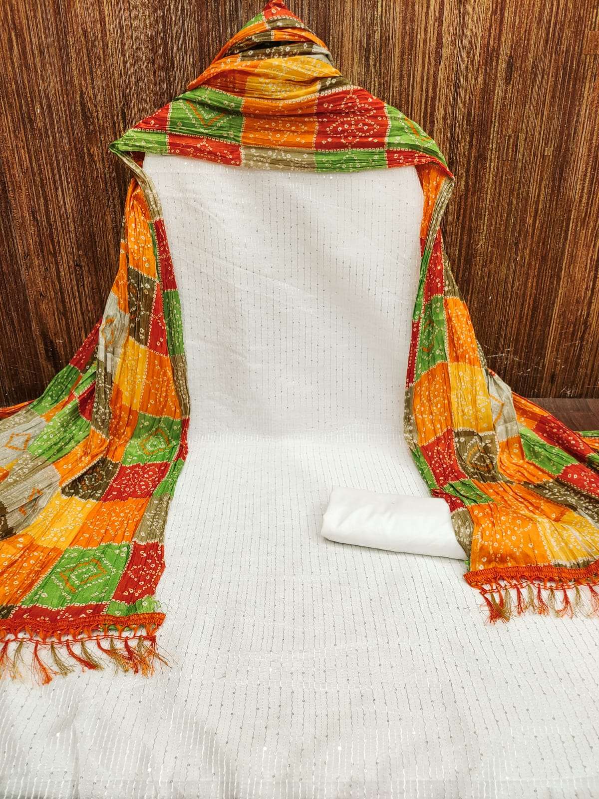MF DRESS MATERIAL CHANDERI SILK SUIT