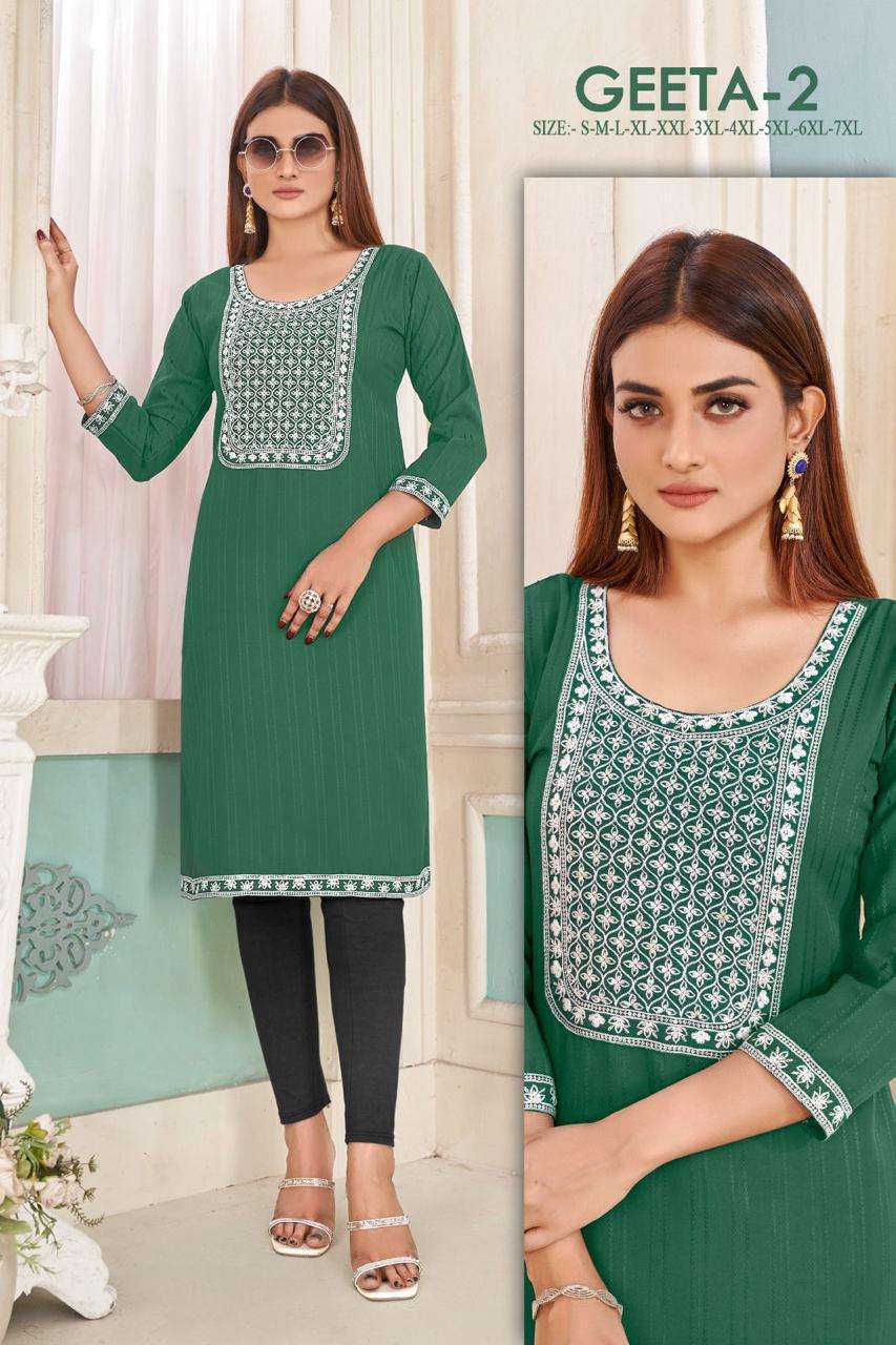 MF GEETA VOL 2 RAYON FANCY KURTI