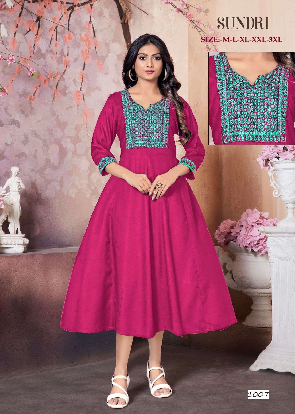 MF SUNDRI RAYON SEQUENCE WORK KURTI 
