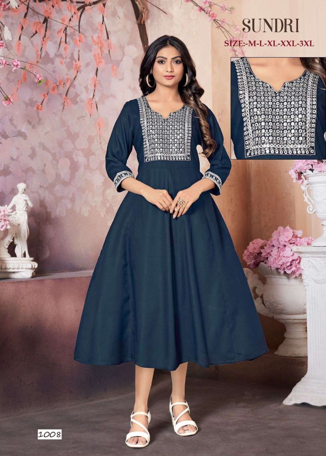 MF SUNDRI RAYON SEQUENCE WORK KURTI 