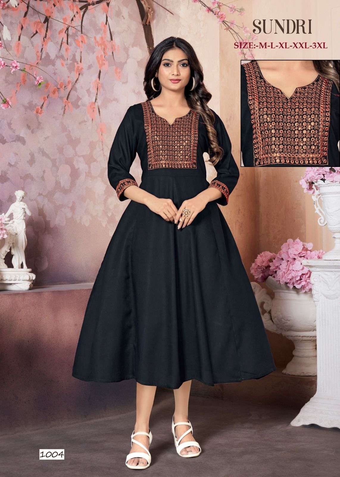 MF SUNDRI RAYON SEQUENCE WORK KURTI 
