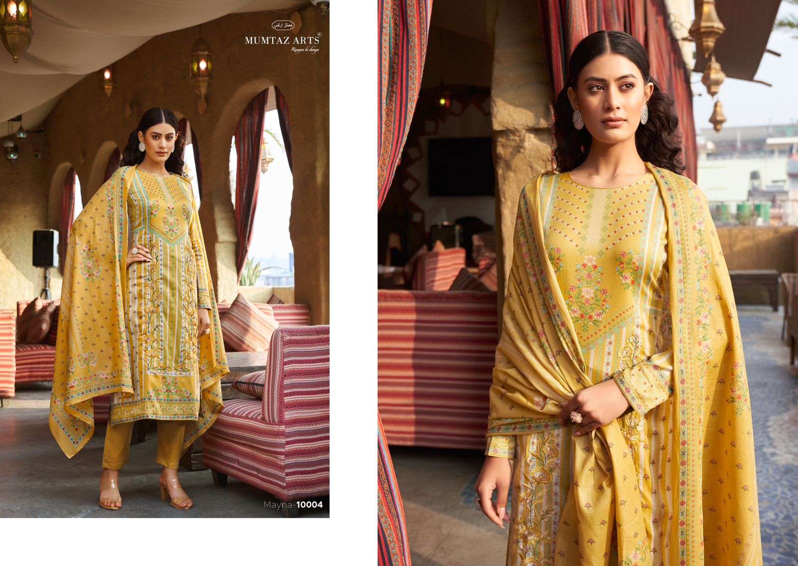 MUMTAZ ARTS MAYNA VISCOSE FANCY EMBROIDERY WORK SUIT