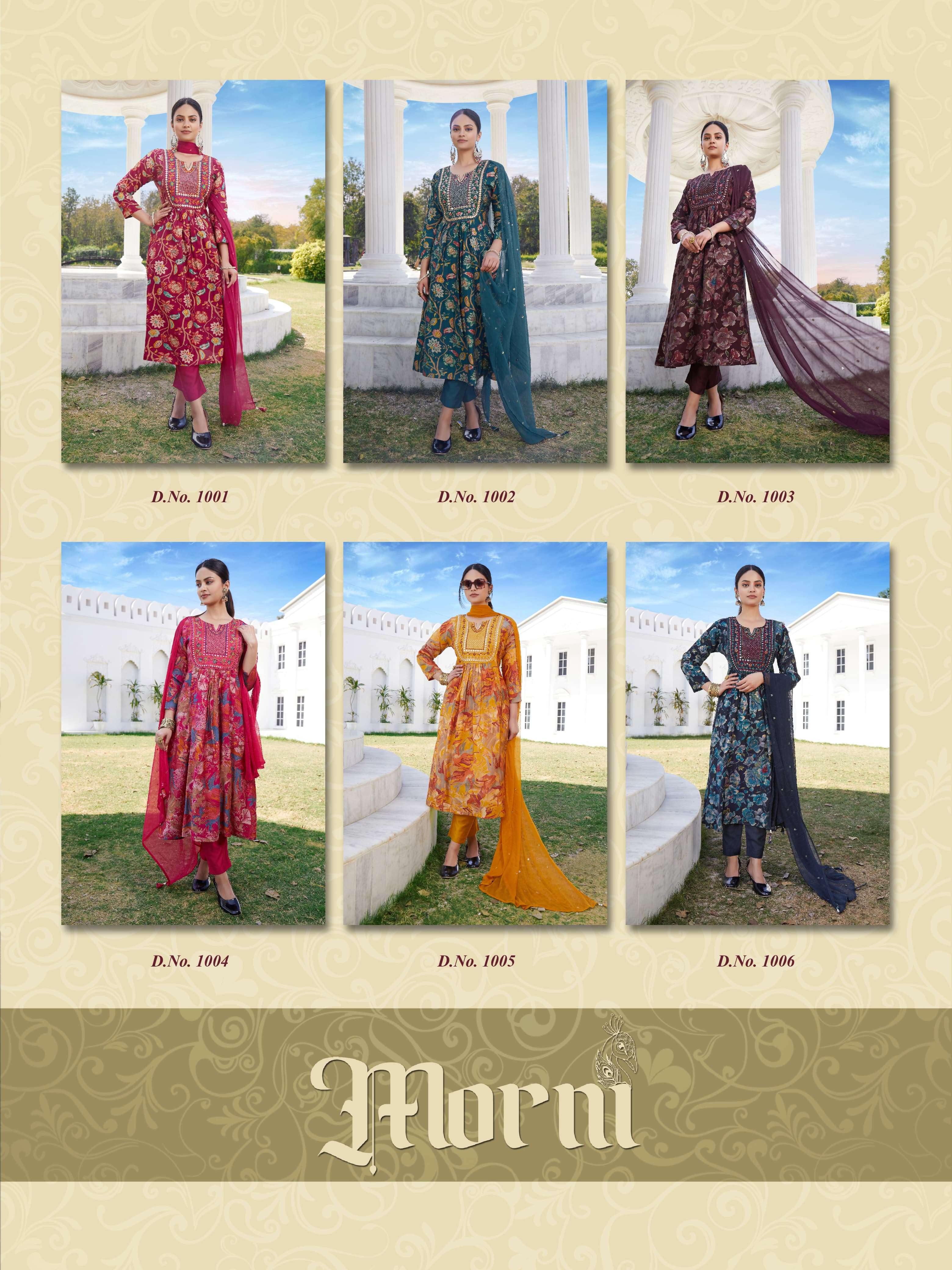 OSSM MORNI NAIRA CUT PATTERN KURTI COMBO SET 