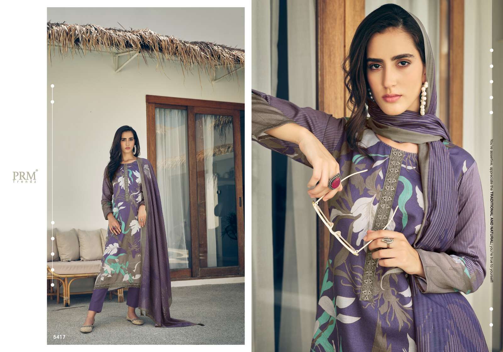 PRM TRENDZ SEREIN DIGITAL PRINT COTTON WITH FANCY WORK SUIT