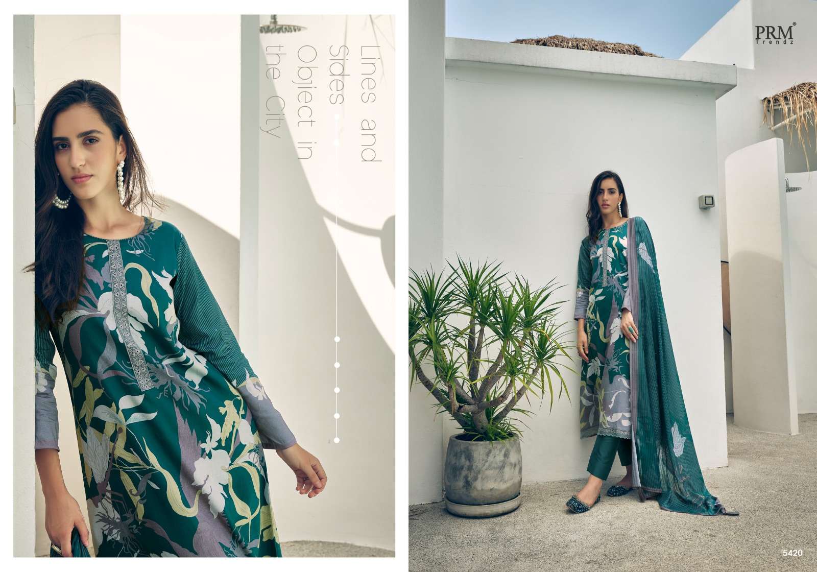 PRM TRENDZ SEREIN DIGITAL PRINT COTTON WITH FANCY WORK SUIT