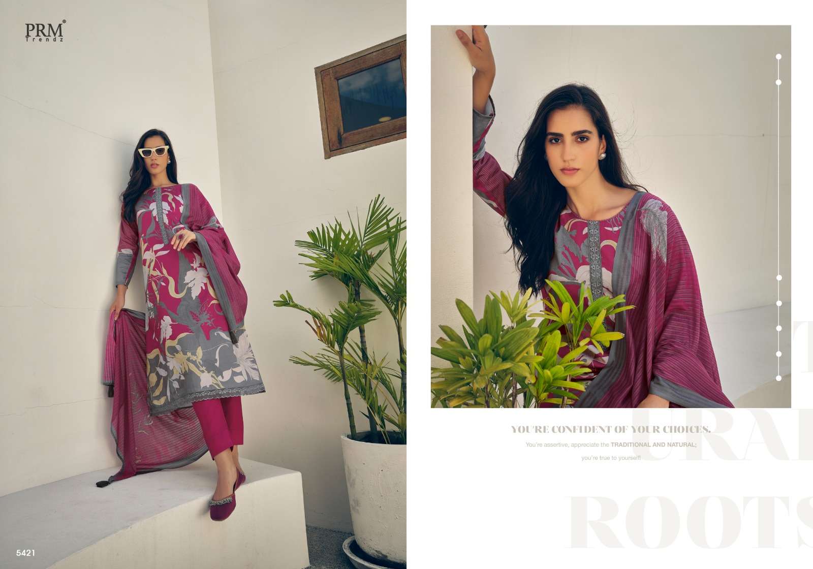 PRM TRENDZ SEREIN DIGITAL PRINT COTTON WITH FANCY WORK SUIT
