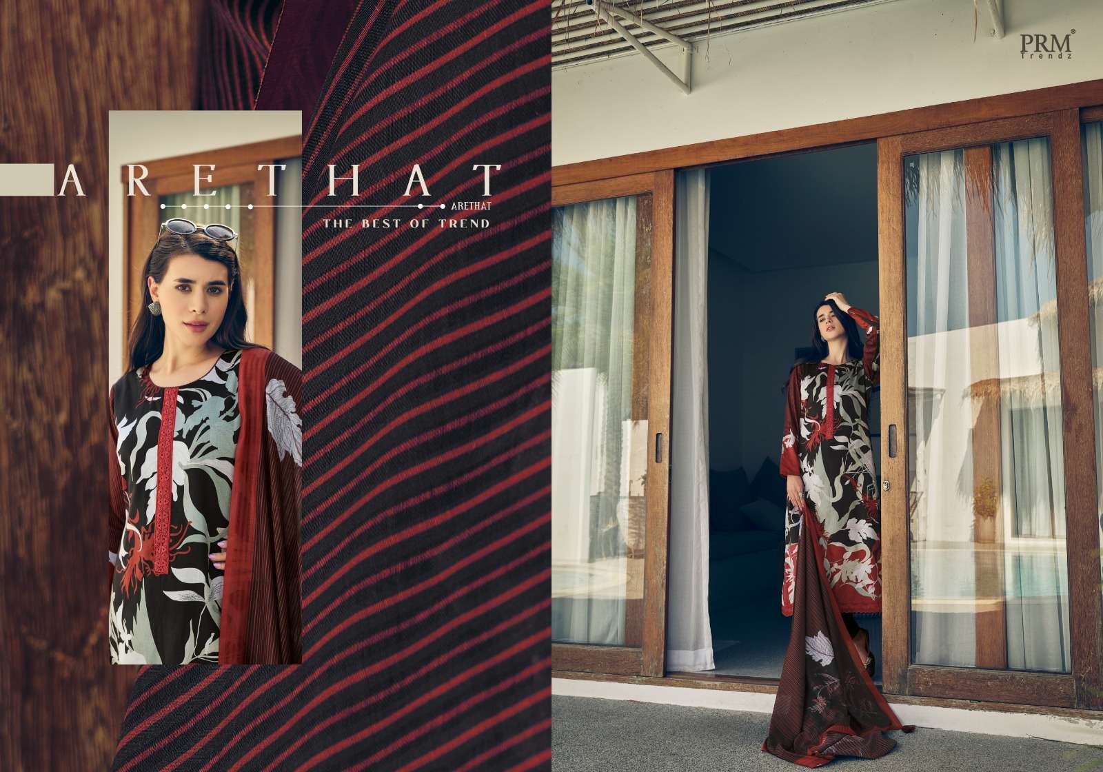 PRM TRENDZ SEREIN DIGITAL PRINT COTTON WITH FANCY WORK SUIT