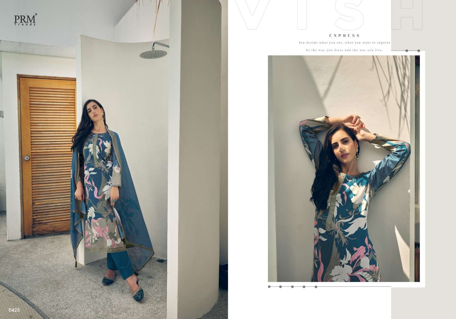 PRM TRENDZ SEREIN DIGITAL PRINT COTTON WITH FANCY WORK SUIT