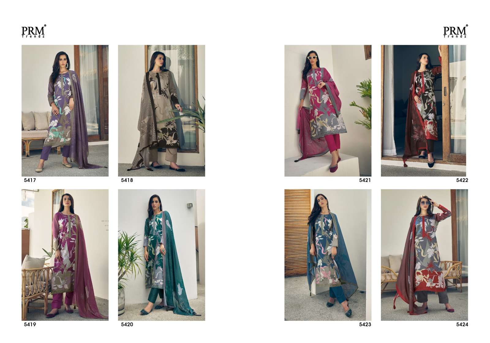 PRM TRENDZ SEREIN DIGITAL PRINT COTTON WITH FANCY WORK SUIT